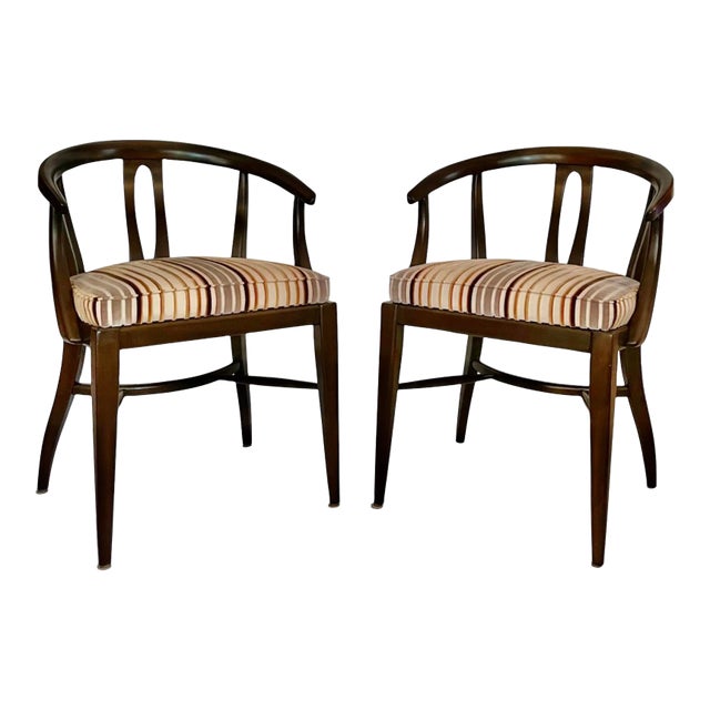 1960s Mid Century Modern Walnut Accent Chairs - a Pair For Sale