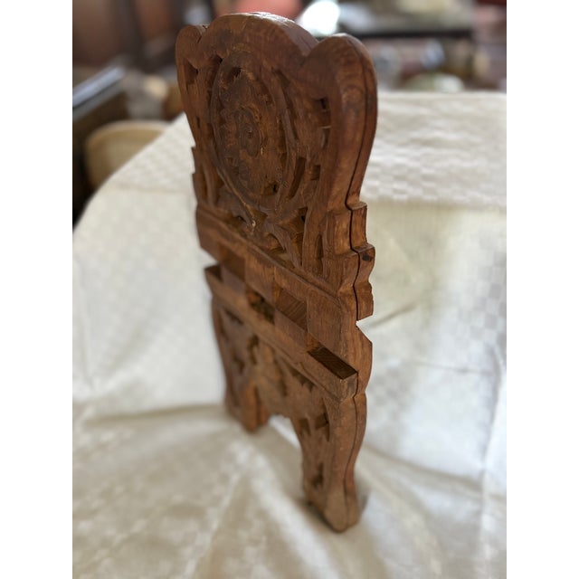 Chestnut Mid 20th C Hand Carved Book Stand For Sale - Image 8 of 15