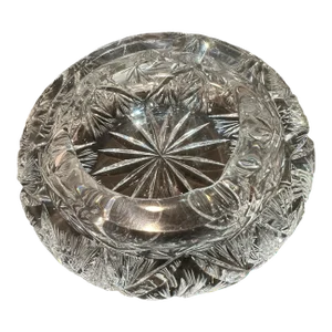 Vintage Ashtray European Heavy Cut Crystal Glass