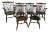 Reduced-Gorgeous Set 6 Farmhouse Fiddleback Windsor Dining Chairs Elm For Sale