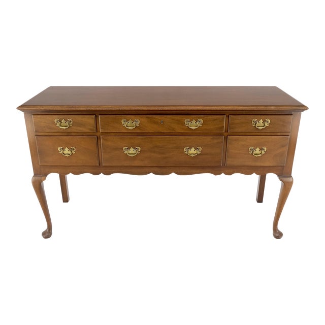 Kittinger Light Mahogany Queen Anne 6 Drawer Sideboard Server Credenza For Sale