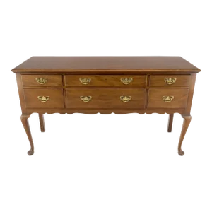 Kittinger Light Mahogany Queen Anne 6 Drawer Sideboard Server Credenza