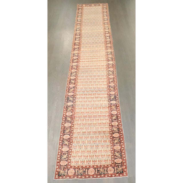 19th Century Zabihi Collection Ivory Tabriz Haji Jalili Fine Persian Runner - 2'7" x 16'9" For Sale - Image 4 of 7