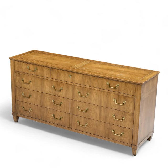 Brown Baker French Cherry Regency Style 10 Drawer Long Dresser For Sale - Image 8 of 9