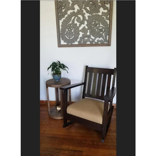 Mission Late 19th Century Antique Mission Style Rocking Chair With Cushion For Sale - Image 3 of 8