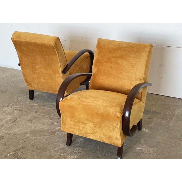 Art Deco Armchairs attributed to Jindřich Halabala for Up Závody, 1930s, Set of 2 For Sale - Image 4 of 13