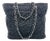 Chanel Astrakhan Black Leather Ruched Shopping Tote For Sale