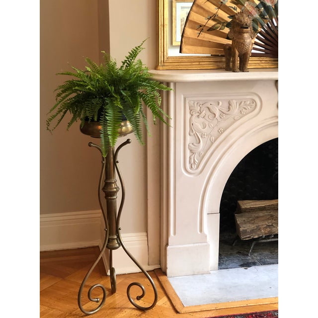 Mid-Century Brass Jardinière Plant Stand For Sale - Image 4 of 13