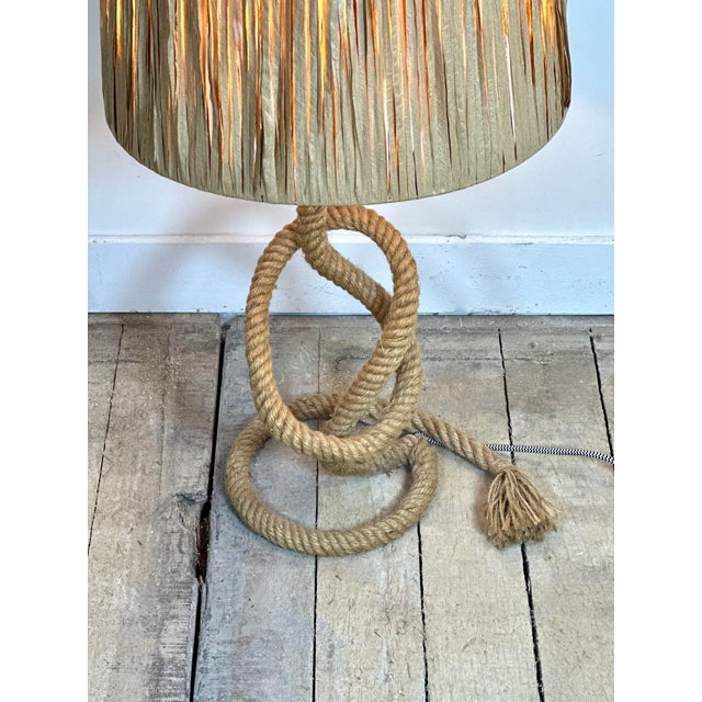 Textile Lamp in Rope and Raffia from Adrien Audoux & Frida Minet, 1950s For Sale - Image 7 of 11