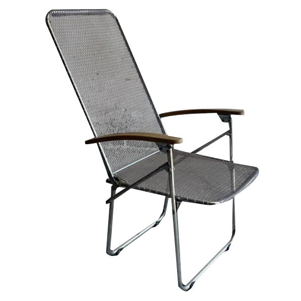 Set of Vintage Aluminium Wire Folding Chairs For Sale
