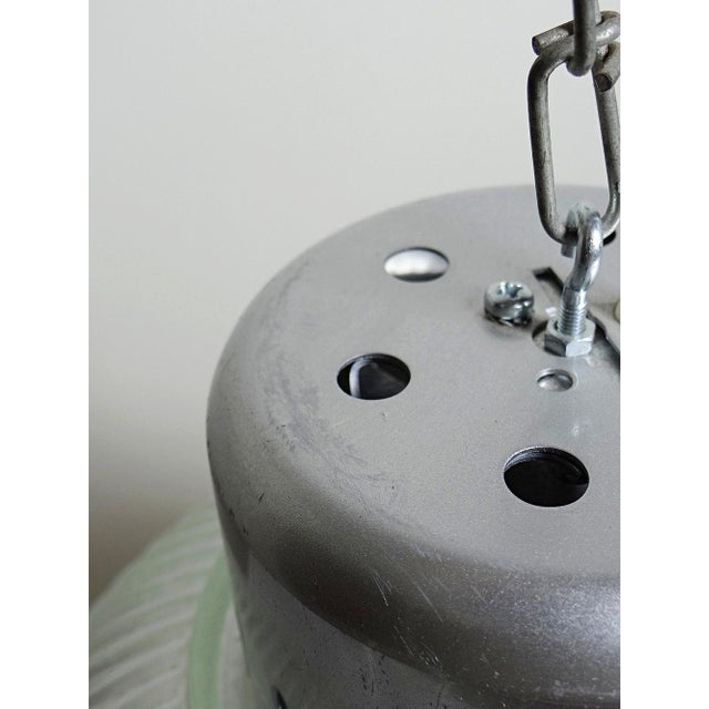 Silver Industrial Pendant Light in Prismatic Glass, 1998 For Sale - Image 8 of 11