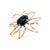 Metal 1990s Tiffany & Co Estate Large Onyx Flower Brooch Sterling Silver For Sale - Image 7 of 8
