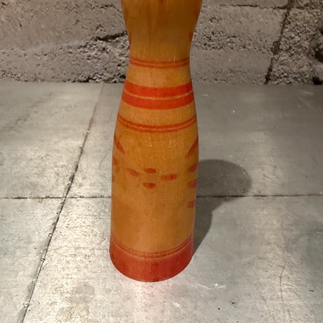Traditional Japanese Kokeshi Doll Signed, Mid Century Modern Japan For Sale - Image 4 of 10