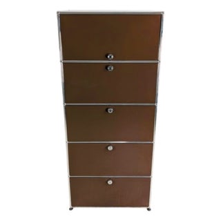 Vintage Brown Filing Cabinet from USM Haller For Sale