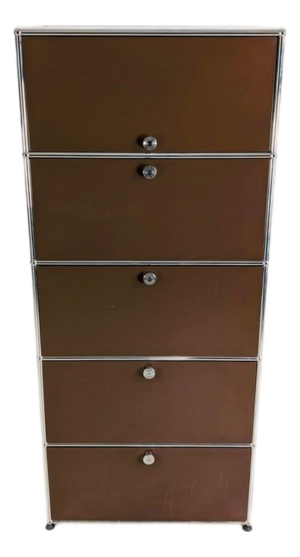 Vintage Brown Filing Cabinet from USM Haller