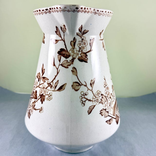 Staffordshire English Aesthetic Movement Large Ironstone Pitcher For Sale - Image 4 of 15