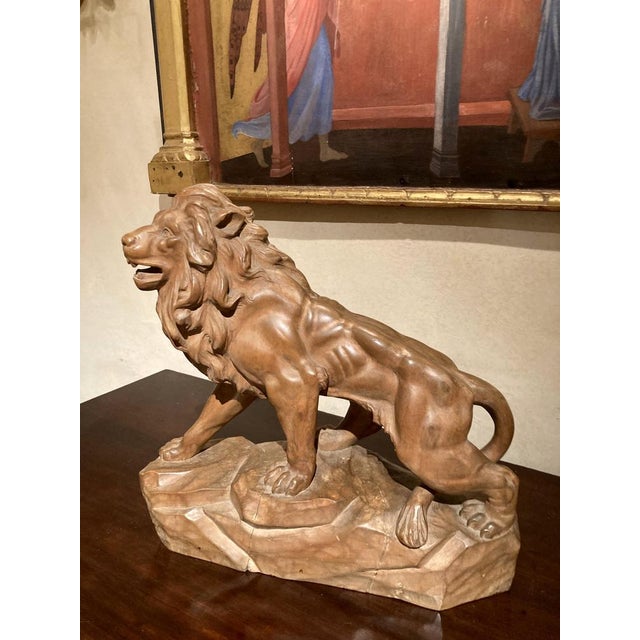 Italian Artist, Large Lion, 19th Century, Wood For Sale - Image 14 of 17