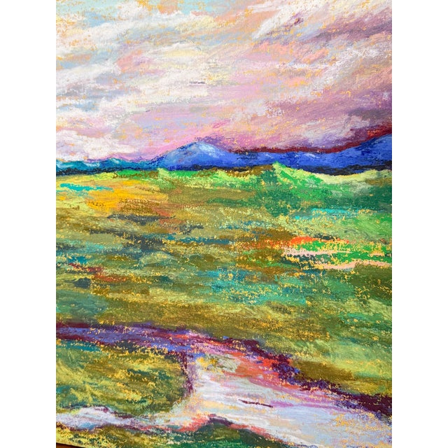Modern Original Oil Pastel Landscape Painting For Sale - Image 3 of 6