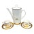 Vintage American Royalty Gold Monogram Coffee Chocolate Pot Demitasse Set - 5 pcs For Sale
