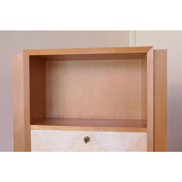French Secretaire in Ash Wood and Parchment by Blanche Klotz, 1930s For Sale - Image 9 of 13
