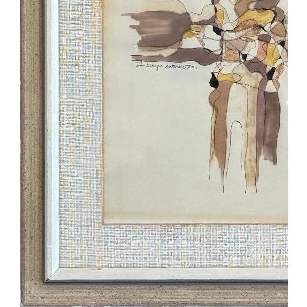 Blue Vintage 1965 Abstract Casein Collage Signed by Sheer For Sale - Image 8 of 11