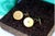 Gold Cufflinks in Button Shape with Star-Shaped Cutouts, Set of 2 For Sale - Image 3 of 8