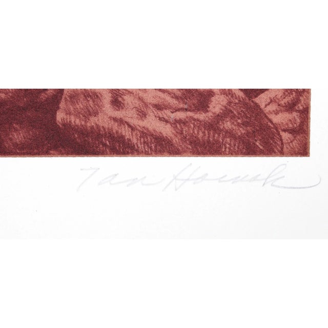 Artist: Ian Hornak, American (1944 - 2002) Title: Forest Cliff (Red) Year: circa 1978 Medium: Serigraph, signed and...
