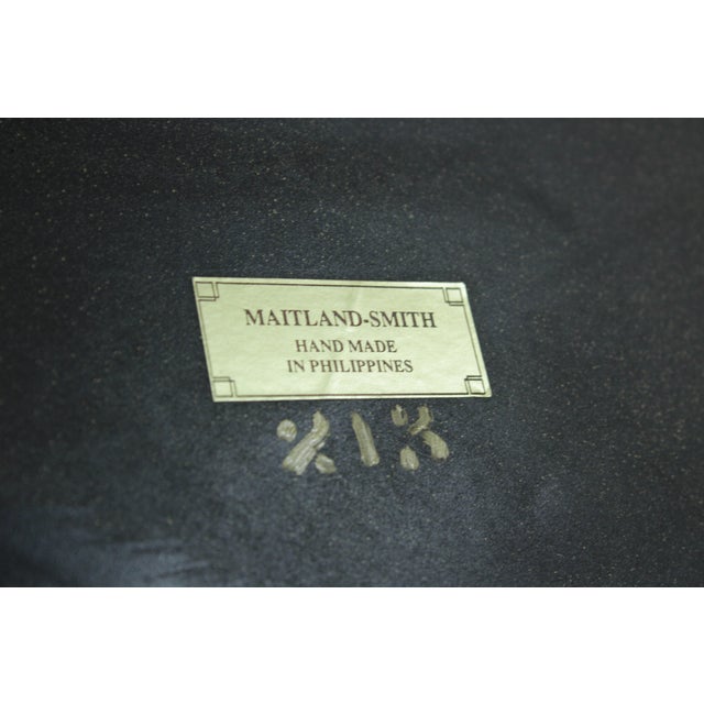 Maitland Smith Round Mahogany Leather Top Center Table For Sale - Image 17 of 17