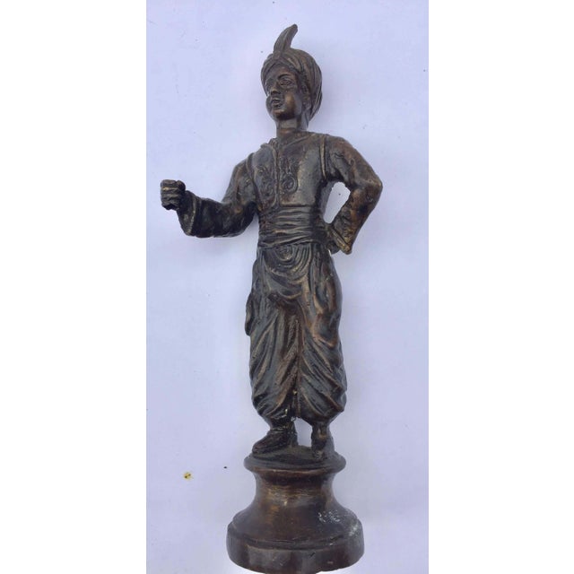 Orientalist Patinated Bronze Figure of a Turkish Young Man For Sale - Image 12 of 14