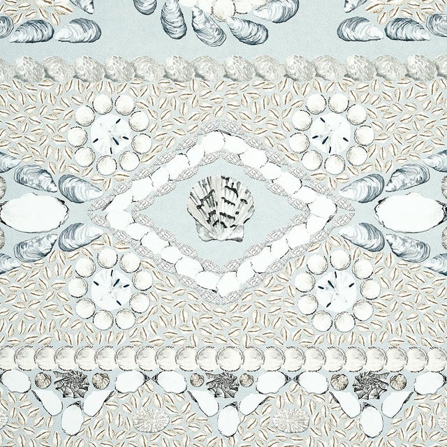 Schumacher Schumacher X Mary McDonald Shell Grotto Panel A in Seafoam For Sale - Image 4 of 6