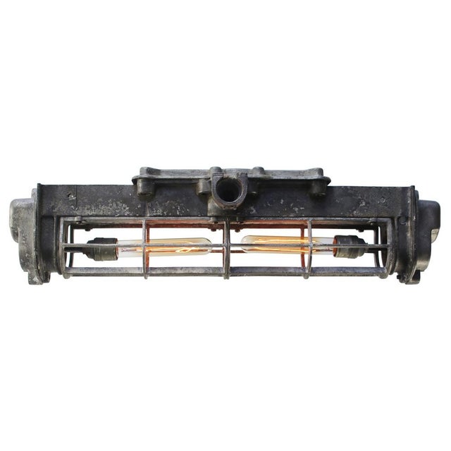 Vintage Industrial Grey Cast Aluminium Pendant Lamp from Caec, 1948 For Sale - Image 6 of 6