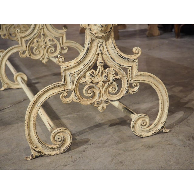 Wood Antique French Painted Cast Iron and Oak Table From Alsace, Circa 1900 For Sale - Image 7 of 18