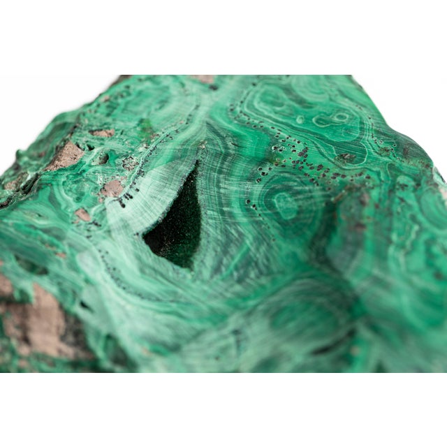 Malachite Natural Specimen Vide Poche Stone Paperweight For Sale - Image 11 of 12