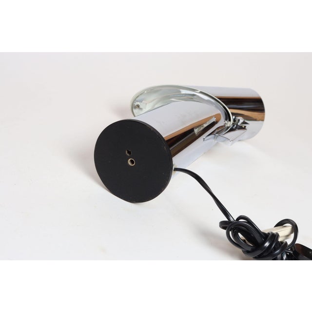 Silver Vintage Italian Chrome and Glass Collapsible Table Lamp by Oscar Torlasco For Sale - Image 8 of 18