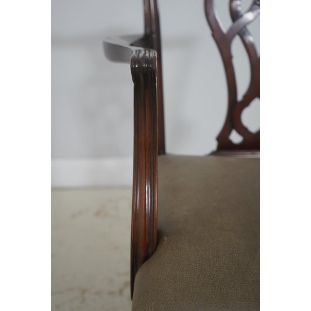 Brown Set of 12 Smith & Watson Chippendale Style Dining Chairs For Sale - Image 8 of 18