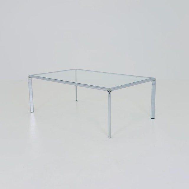 Mid-Century Modern Italian Bauhaus Coffee Tables in Chrome and Thick Glass, 1980s, Set of 2 For Sale - Image 15 of 18