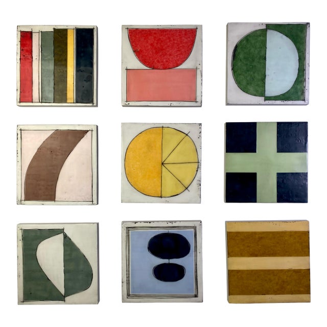 Encaustic Collage Installation by Gina Cochran - "Local Dialect" - 9 Panels For Sale