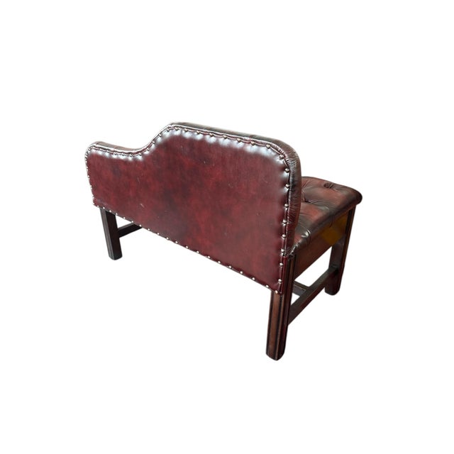 Chesterfield Telephone Bench in Leather For Sale - Image 4 of 5