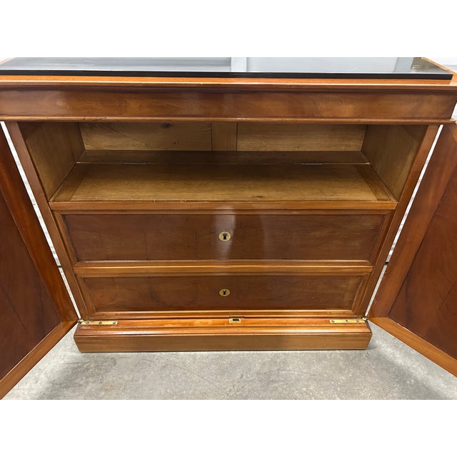 Ebony French Restoration /Early Charles X Commode À Vantaux Et Tiroirs, Attributed to Bernard Molitor (1755–1833) For Sale - Image 8 of 16