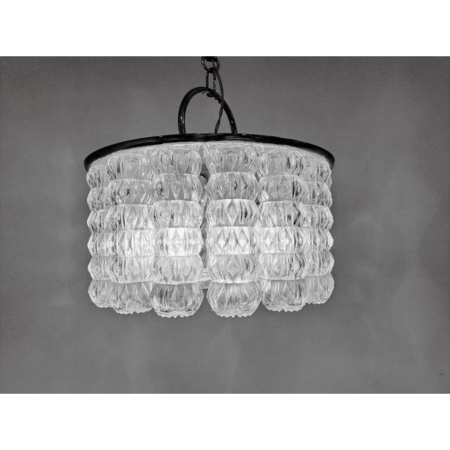 Mid-Century Glass and Chrome Chandelier, 1960s For Sale - Image 8 of 10