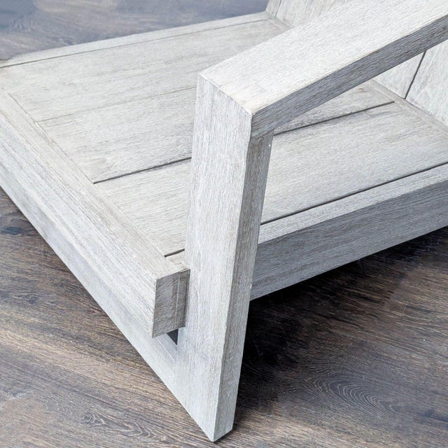 Restoration Hardware Weathered Teak Modern Outdoor Chair For Sale In San Francisco - Image 6 of 7
