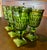 1960s Mid-Century Modern Avocado Green Diamond Point Goblets – Elegant Set of 6 For Sale - Image 11 of 14