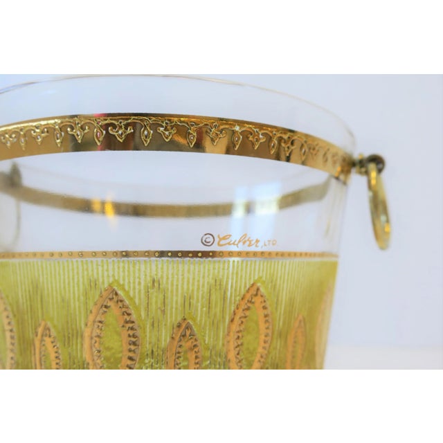 Yellow & 22-Karat Gold Ice Bucket by Culver Ltd., Circa 1960s, Brooklyn New York For Sale - Image 11 of 12