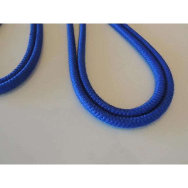 Houle's Paris Royal Blue Silk Woven Curtain Tiebacks - Set of 2 For Sale - Image 4 of 5