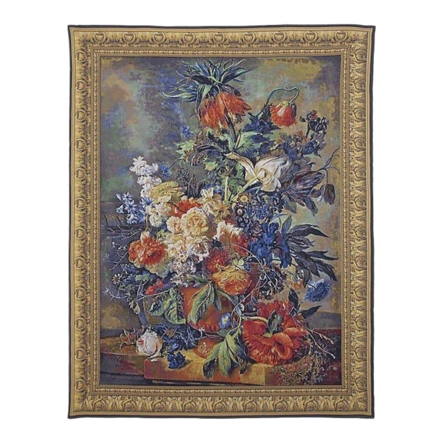 Bouquet Dore Loom Woven Tapestry - 142 X 112 Cm (4'8" X 3'8") - Requires Rod Size 3 For Sale
