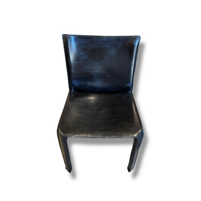 Contemporary 1980s Set of 4 - Cassina Leather Chairs For Sale - Image 3 of 10