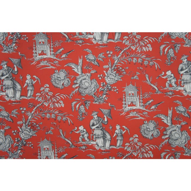 Mid 20th Century Mid 20th Century Amy Howard Collection Modern Chinoiserie Scene King Size Ebonized Headboard For Sale - Image 5 of 10