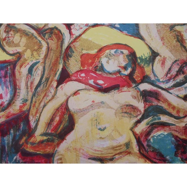 Modern François Desnoyer, Trois femmes nues à la fenêtre, Nude, Lithograph For Sale - Image 3 of 6