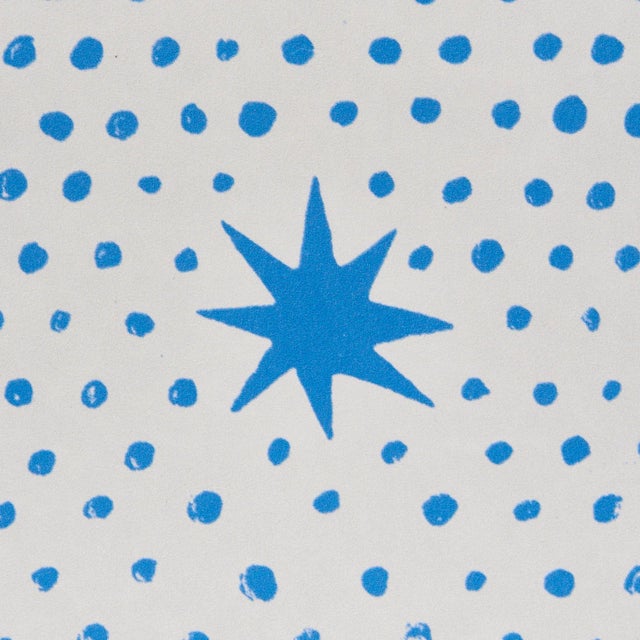 Schumacher Schumacher x Molly Mahon Spot & Star Wallpaper in Blue For Sale - Image 4 of 6