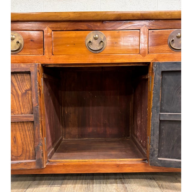 Vintage Qing Style Chinese Elm Sideboard Buffet Credenza For Sale - Image 16 of 18